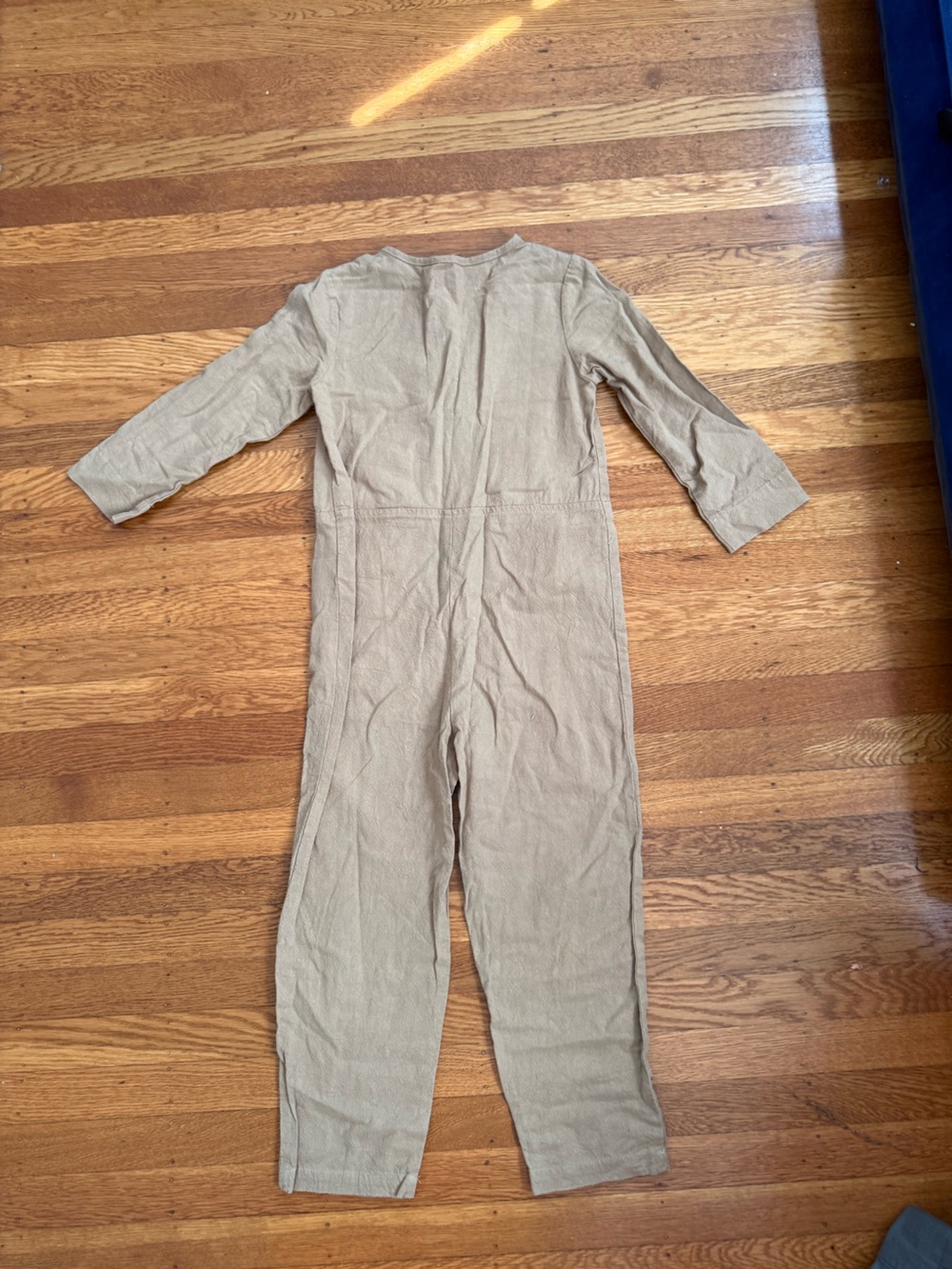 Zara girls crinkle cotton Button-Front jumpsuit